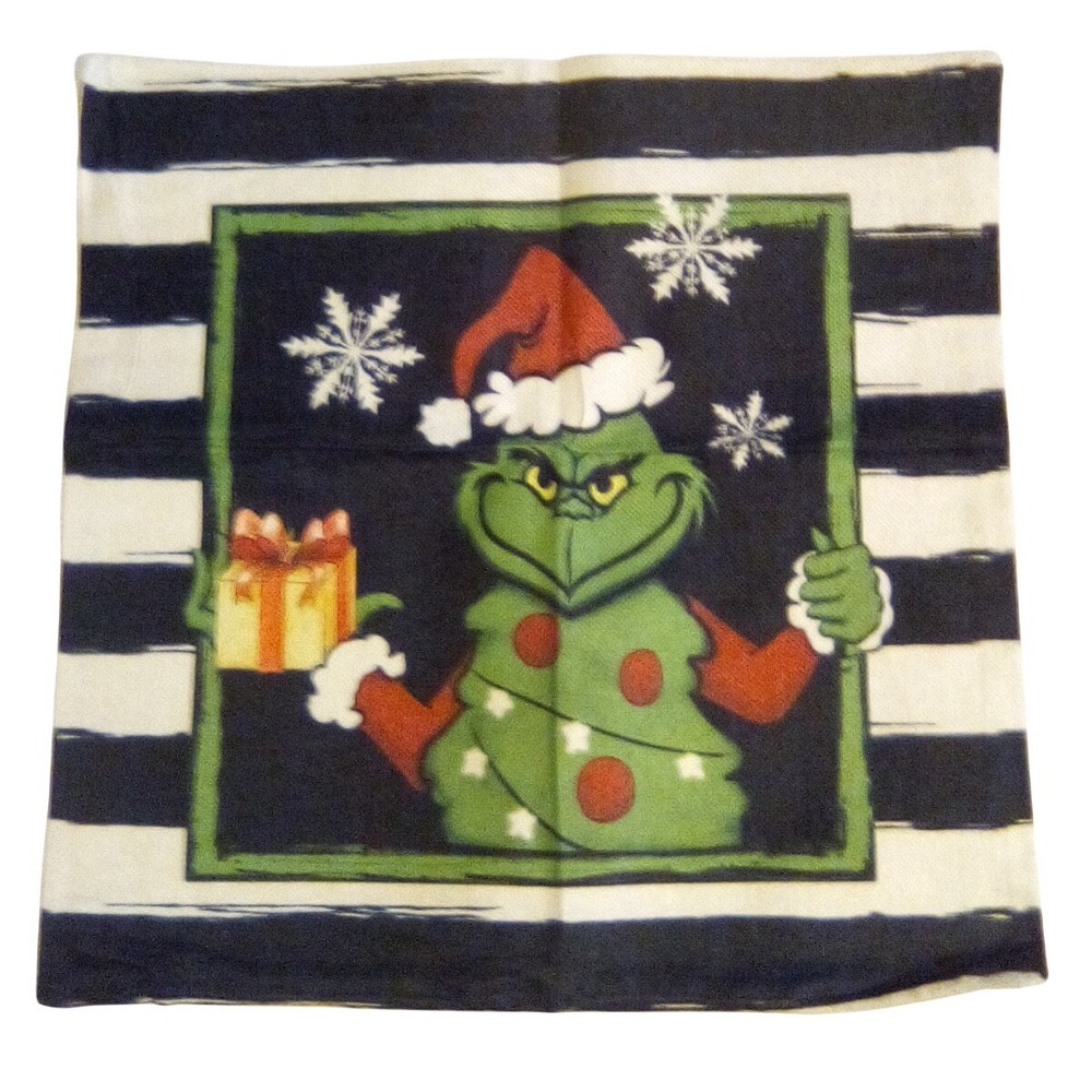 Grinch Christmas Pillow Cover Festive Holiday Decor Throw‎ Pillow Case